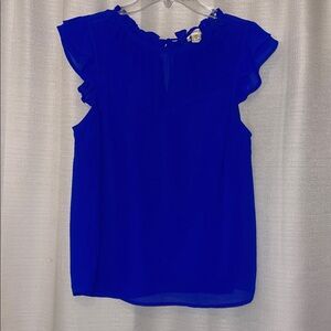 Monteau Royal Blue Ruffle Blouse
